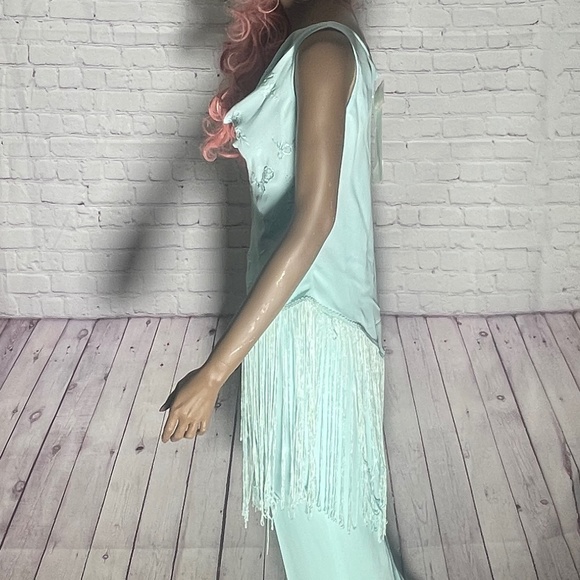 Two Piece Teal Pants and Blouse Size 8 - Picture 6 of 6